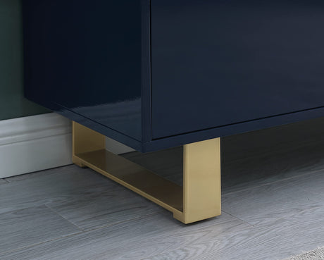 Modern Wood Sideboard in Navy - side view