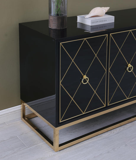 Tabitha 64" Modern Lacquer Sideboard Buffet Cabinet - front view
