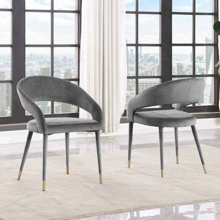 Joel Contemporary Dining Chair - Set of 2 in Grey - Dining Room Seating