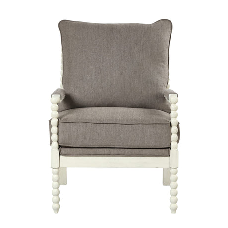 Hanako Accent Chair in Taupe And Off White - detail view
