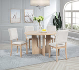 Camden 47.5 Inch Round Dining Table Modern Scandinavian Style in Light Oak - front view