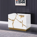 Trevello Modern Contemporary High-Gloss Lacquered Right Nightstand - front view