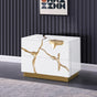 Trevello Modern Contemporary High-Gloss Lacquered Right Nightstand - front view