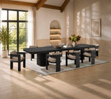 Dinsmore 160" Mid Century Modern Fluted Rectangle Dining Table - room setting