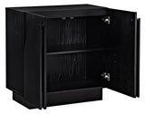 Questa 31" Scandinavian Mid Century 2-Door Wood Grain Cabinet - detail view