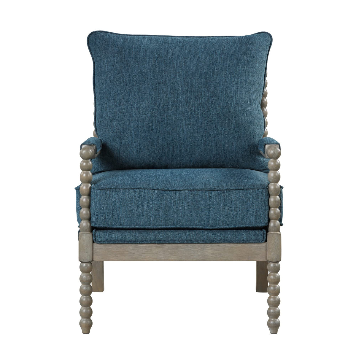 Hanako Accent Chair in Blue And Antique Grey - detail view