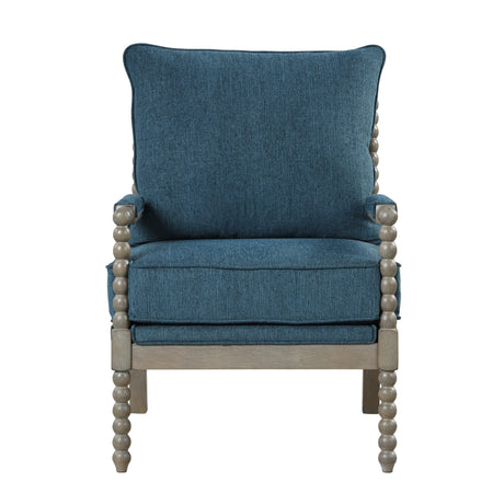 Hanako Accent Chair in Blue And Antique Grey - detail view