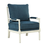 Hanako Accent Chair in Blue And Off White