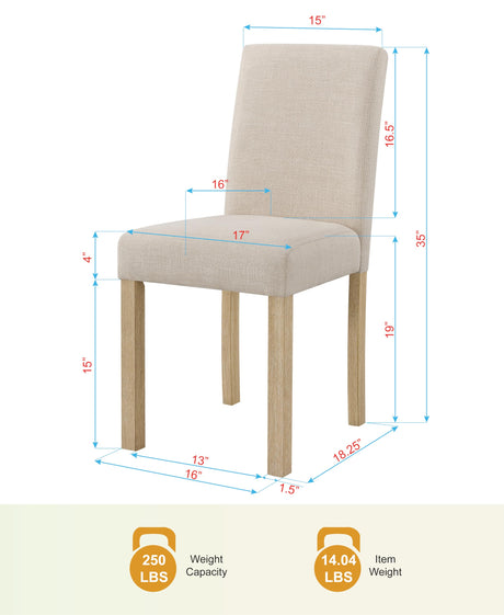 Corondo Mid-Century Fabric Dining Chair - side view