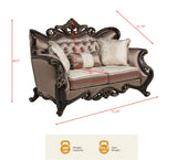 Tlerra Victorian Classic Living Room Loveseat - side view