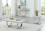 Lexington Rectangle Faux Marble Sofa Table - front view