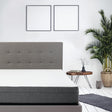 Tufted Panel Upholstered Bed in Gray with Black Wood Legs – image 1