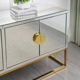 Tessa Mirrored Sideboard with Gold Base