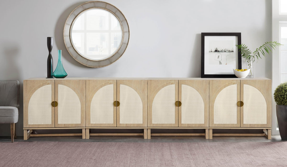 Cora 31" Wide 2-Door Accent Cabinet Natural Oak Wood Finish Boho Modern Detailed Sideboard Organic… - detail view