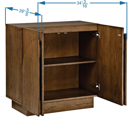 Questa 31" Scandinavian Mid Century 2-Door Wood Grain Cabinet - side view