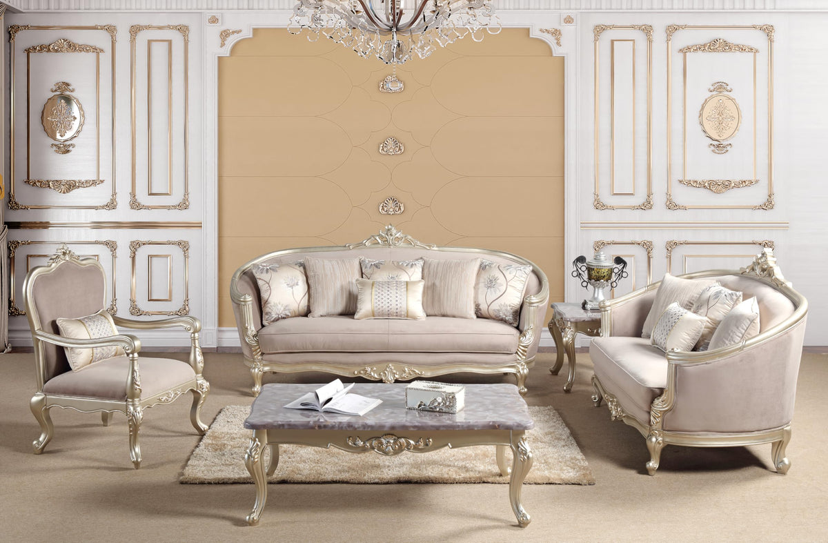 Elanor Champagne Sofa & Loveseat Set — product view 4