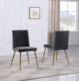 Adaline Mid-Century Modern Wood Veneer 5 Pcs Round Dining Set in Grey - side view