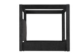 Borealis Canopy Bed Frame with Celestial Starry Upholstery, Queen, 87" Tall Headboard in Black - detail view