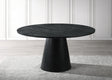 Terra 59" Transitional Round Dining Table with Pedestal Base in Ebony Black - front view