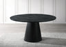Terra 59" Transitional Round Dining Table with Pedestal Base in Ebony Black - front view