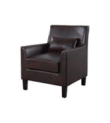 Modern Faux Leather Espresso Accent Chair