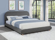 Cteris Queen Fleece Upholstered Bed Frame, Curved Side Rails and Footboard in Grey - front view