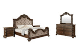 Belvedere 5-Piece Traditional Classical Bedroom Furniture Set, California King, 86" Platform Bed in Dark Cherry