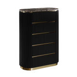 Trandell 51" High Modern Glam Faux Marble Top 5-Drawer Chest
