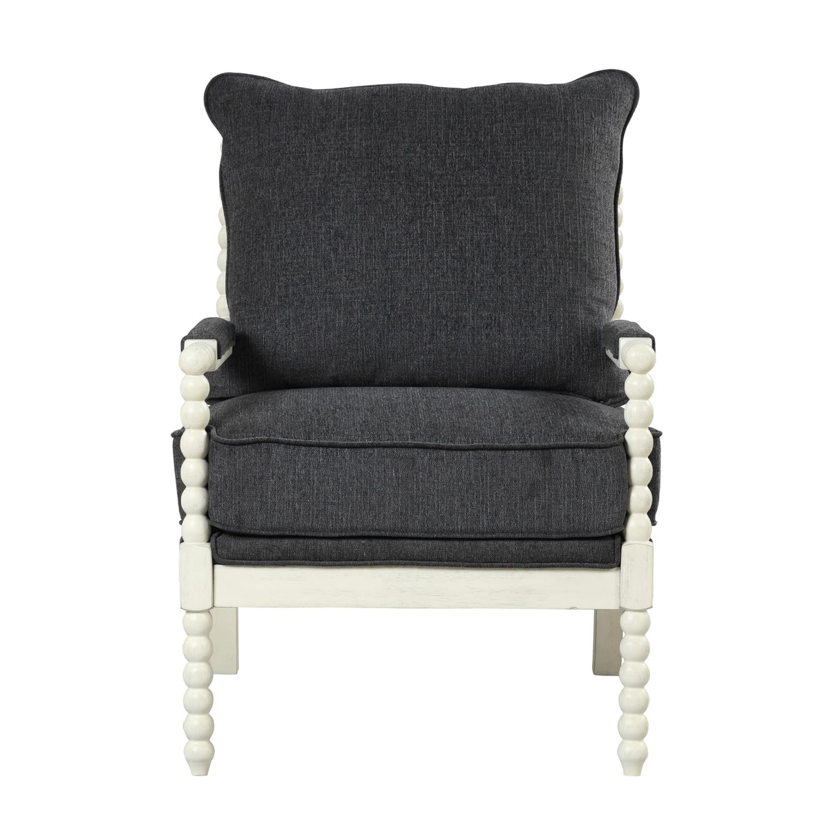 Hanako Accent Chair in Charcoal And Off White - detail view