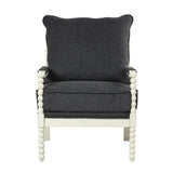Hanako Accent Chair in Charcoal And Off White - detail view