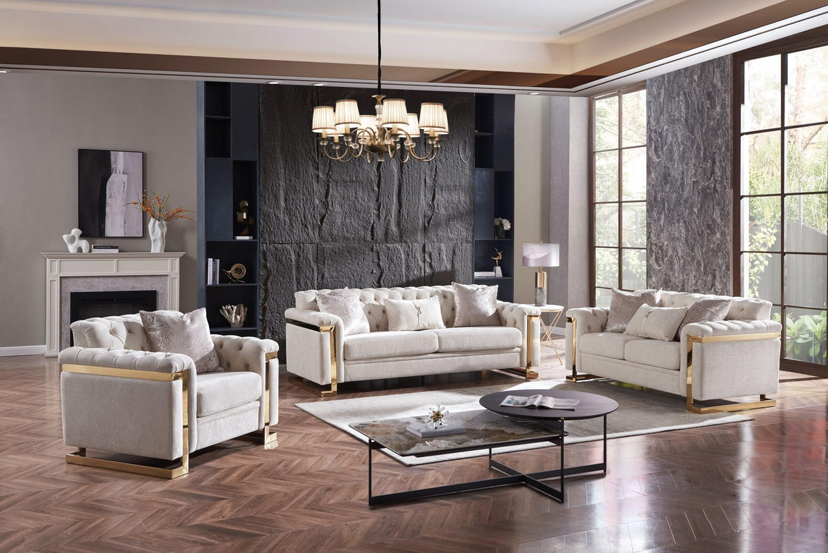 Chloe Beige Sofa & Loveseat Set — product view 4