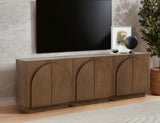 Questa 31" Scandinavian Mid Century 2-Door Wood Grain Cabinet - back view