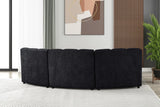 Sullessa Modern Modular Armless Living Room Chair in Black - front view