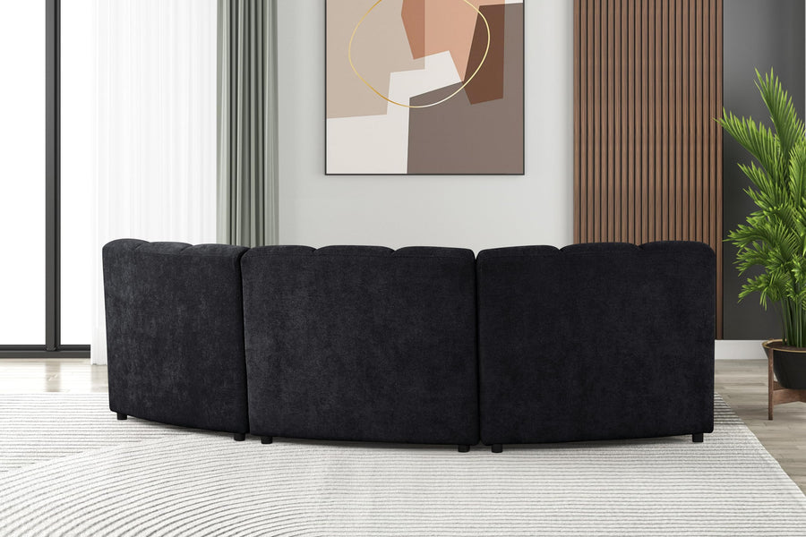 Sullessa Modern Modular Armless Living Room Chair in Black