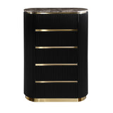 Trandell 51" High Modern Glam Faux Marble Top 5-Drawer Chest - detail view