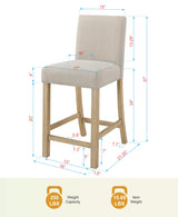 Corondo Mid-Century Fabric Counter Height Chair - side view