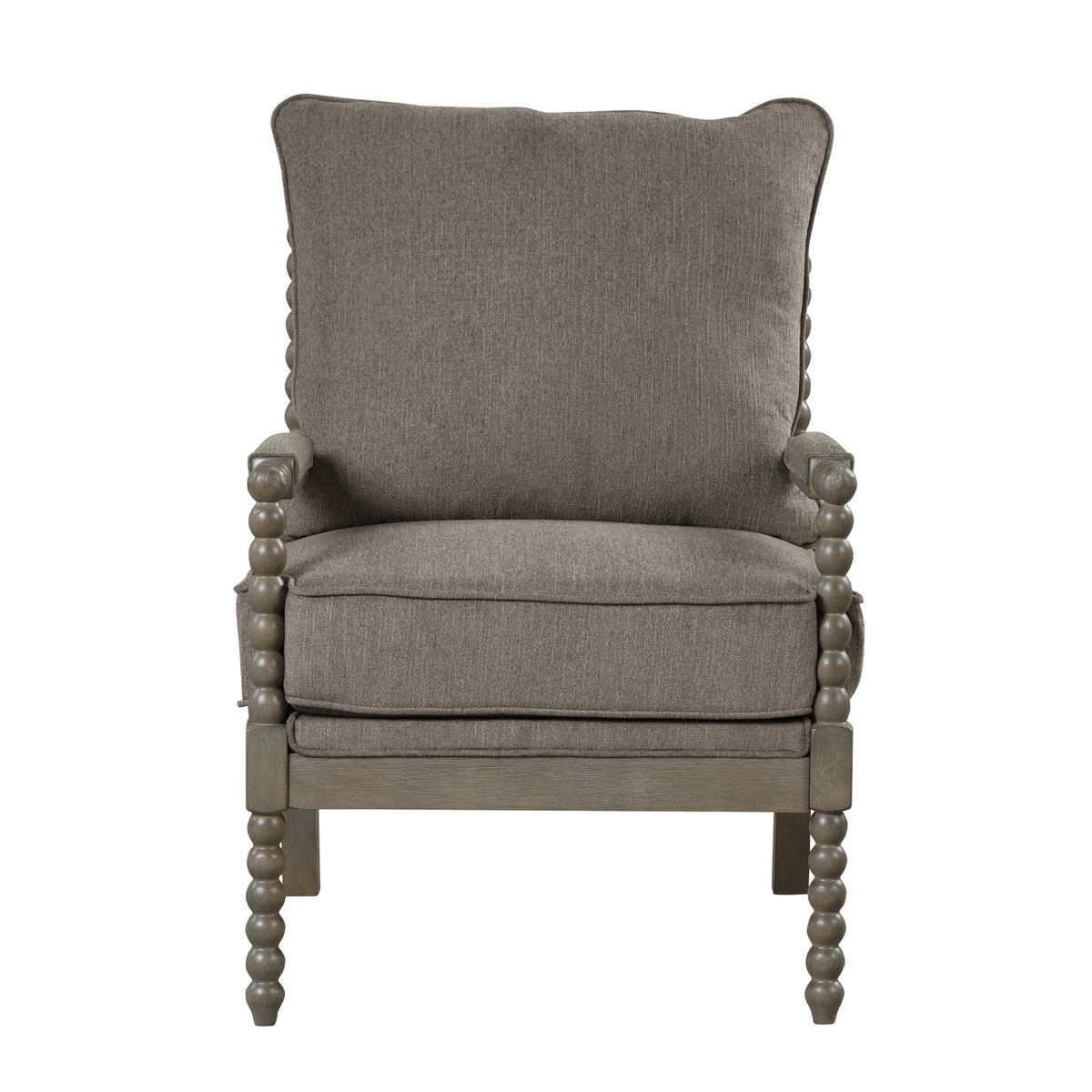 Hanako Accent Chair in Taupe And Antique Grey - detail view