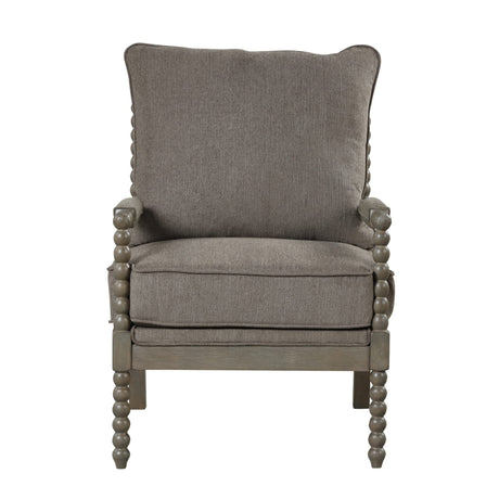 Hanako Accent Chair in Taupe And Antique Grey - detail view
