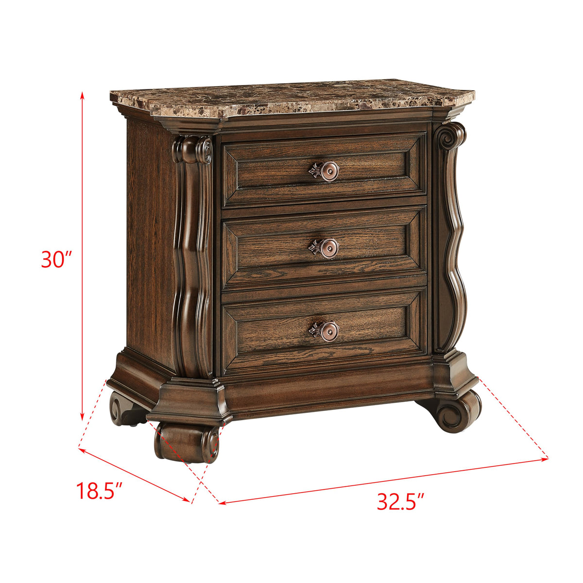 Belvedere 5-Piece Traditional Classical Bedroom Furniture Set, California King, 86" Platform Bed… - room setting
