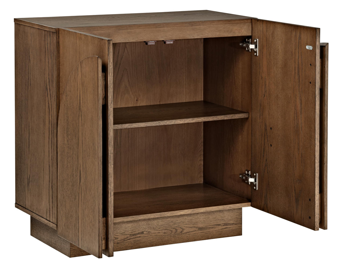 Questa 31" Scandinavian Mid Century 2-Door Wood Grain Cabinet - detail view