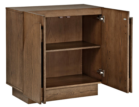 Questa 31" Scandinavian Mid Century 2-Door Wood Grain Cabinet - detail view