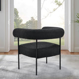 Melvin Contemporary Boucle Fabric Accent Black Legs, 1 Chair - room setting
