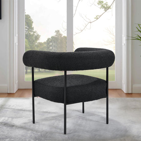 Melvin Contemporary Boucle Fabric Accent Black Legs, 1 Chair - room setting