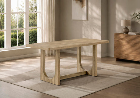 Cadewood 67" Mid-Century Modern Rectangle Dining Table - front view