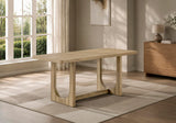 Cadewood 67" Mid-Century Modern Rectangle Dining Table - front view - Light Oak