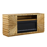 Tiffany Gold Electric Fireplace TV Console