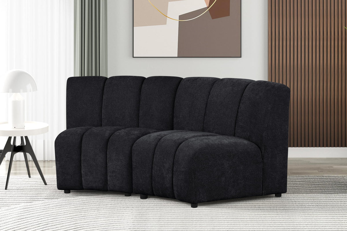 Sullessa Modern Modular Armless Living Room Chair in Black - room setting