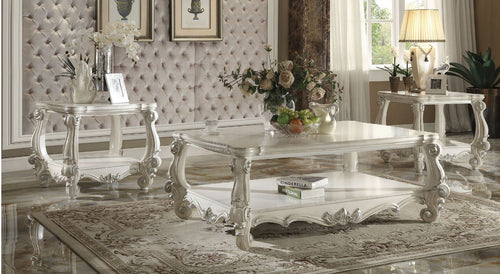 Versailles Coffee & End Tables - Scrolled Legs with Wood or Beveled Glass Tops