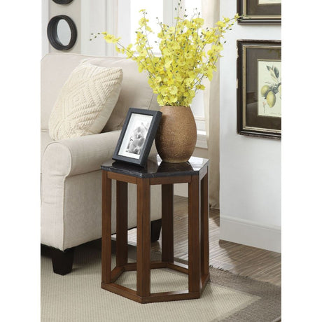 Reon Hexagon Marble-Top Accent Tables (Set of 2)