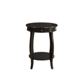 Alysa Round Side Table with Drawer & Shelf